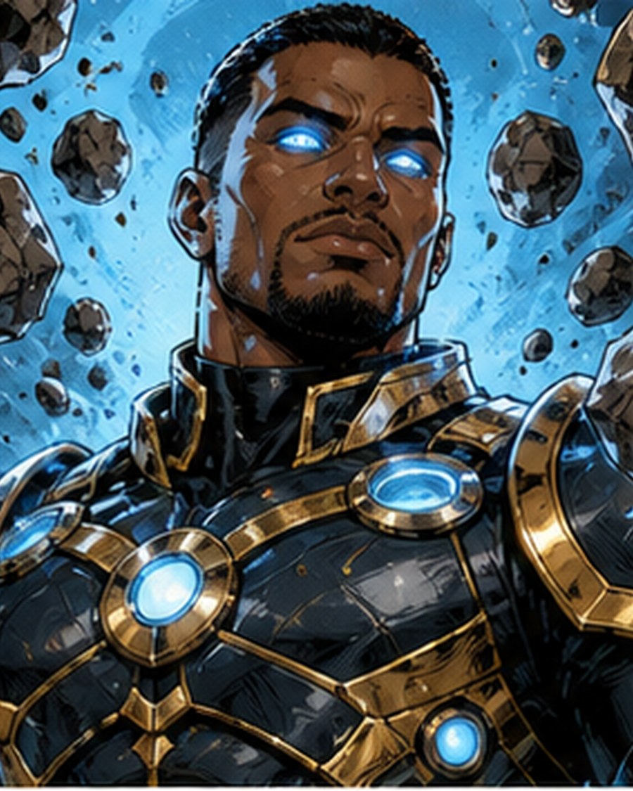Atlas Arc original AI comic character portrait