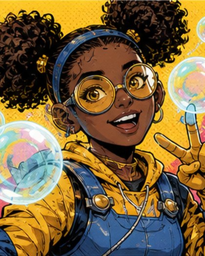 Bubblebolt original AI comic character portrait