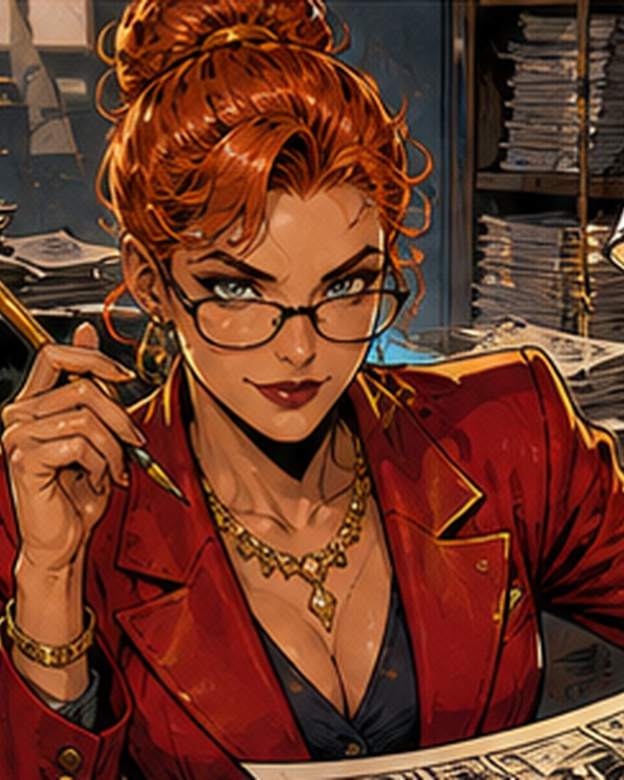 Editor Ember original AI comic character portrait