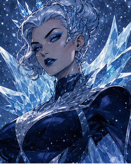Glacier Vayne original AI comic character portrait
