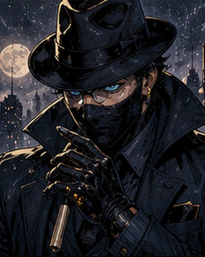 Grim Gazette original AI comic character portrait