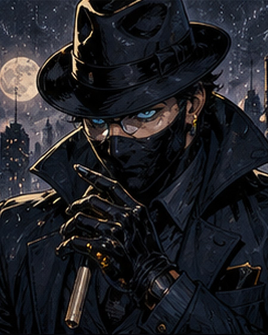 Grim Gazette original AI comic character portrait