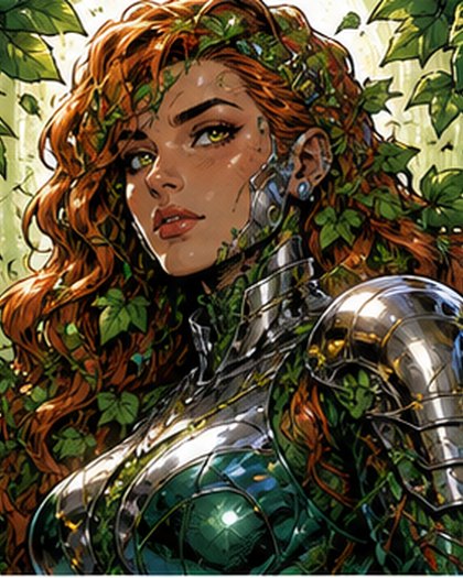 Iron Ivy original AI comic character portrait