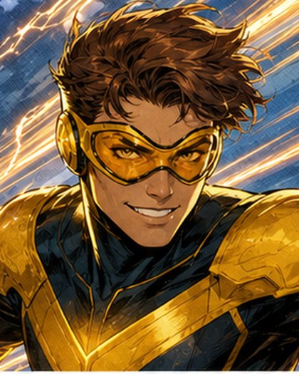 Jax Jetstream original AI comic character portrait