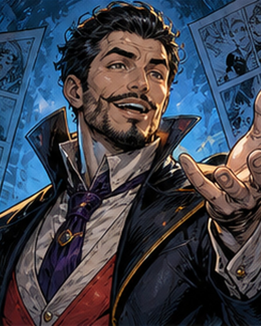 Panel Pilot original AI comic character portrait