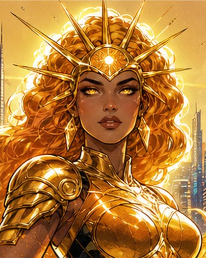 Solara Prime original AI comic character portrait