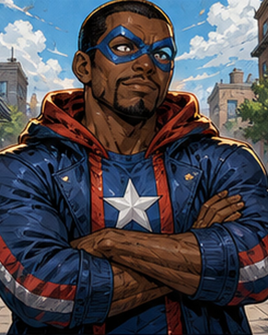 The Civic Shield original AI comic character portrait