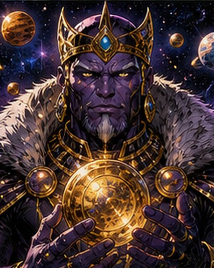 The Collector King original AI comic character portrait
