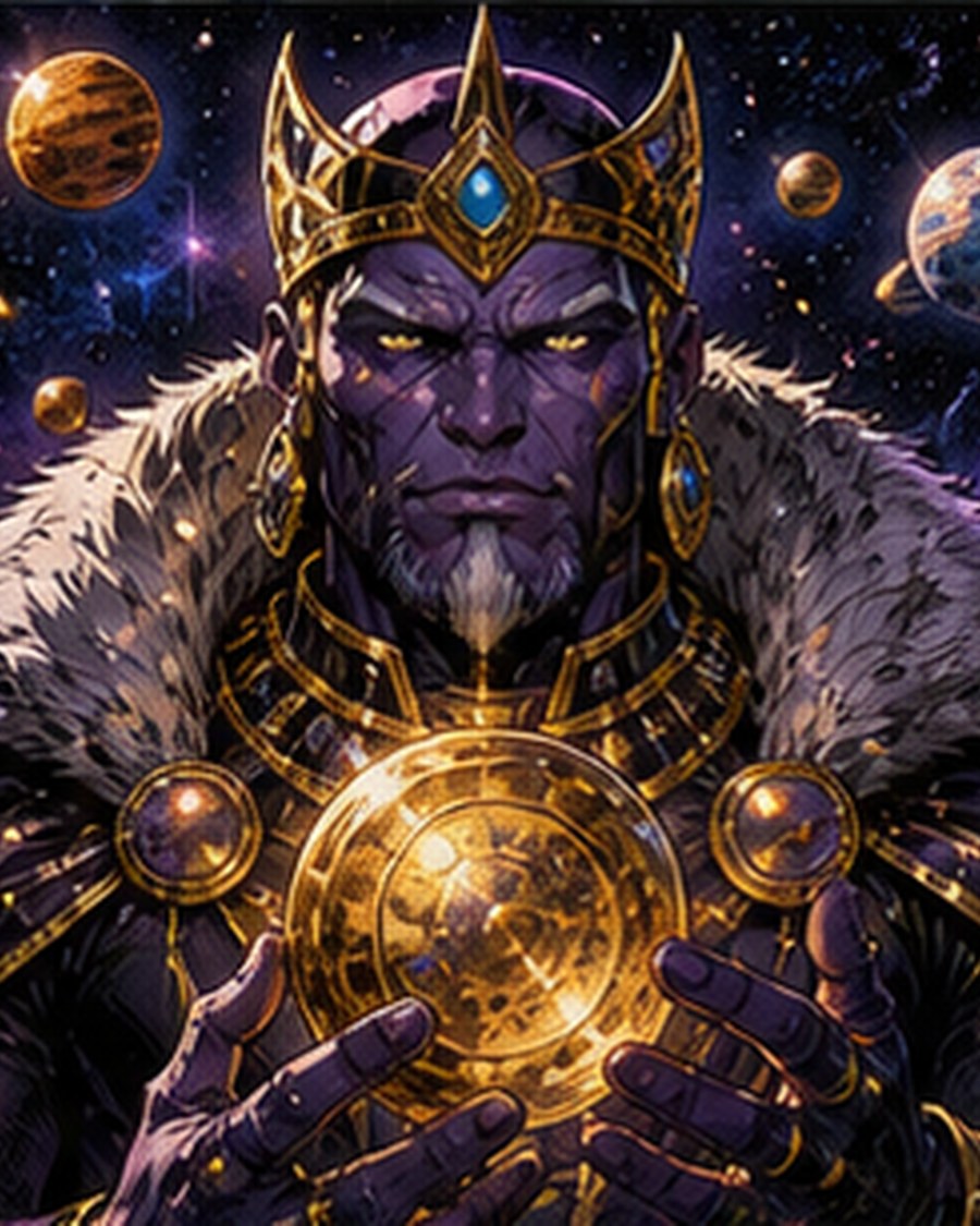 The Collector King original AI comic character portrait