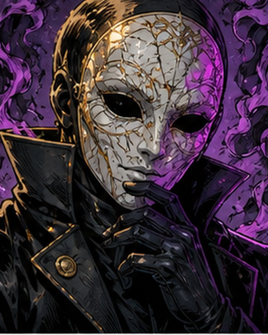 The Maskmaker original AI comic character portrait