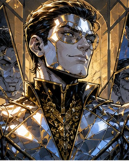 The Mirror Monarch original AI comic character portrait